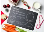 welsh slate rectangle santa treat platter with areas for mince pie